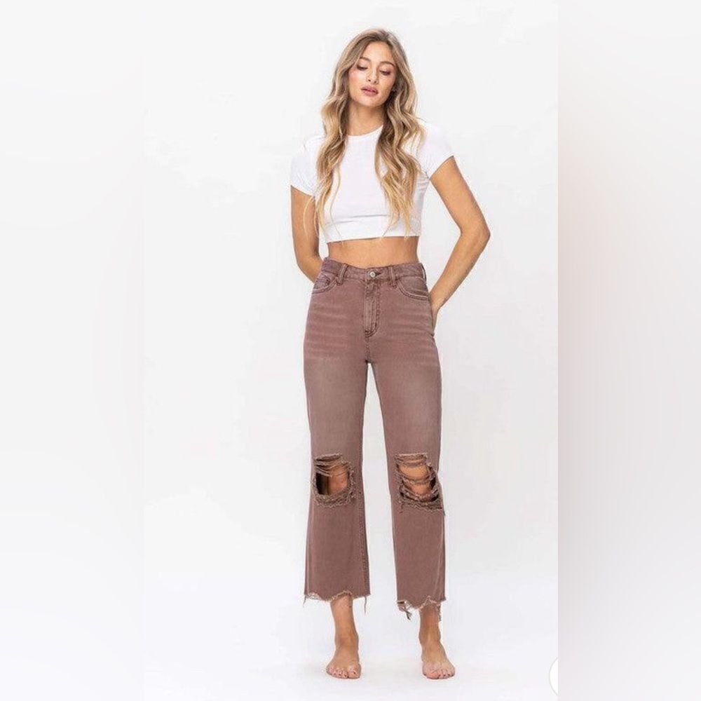 VERVET BY FLYING MONKEY 90'S VINTAGE CROP FLARE JEAN